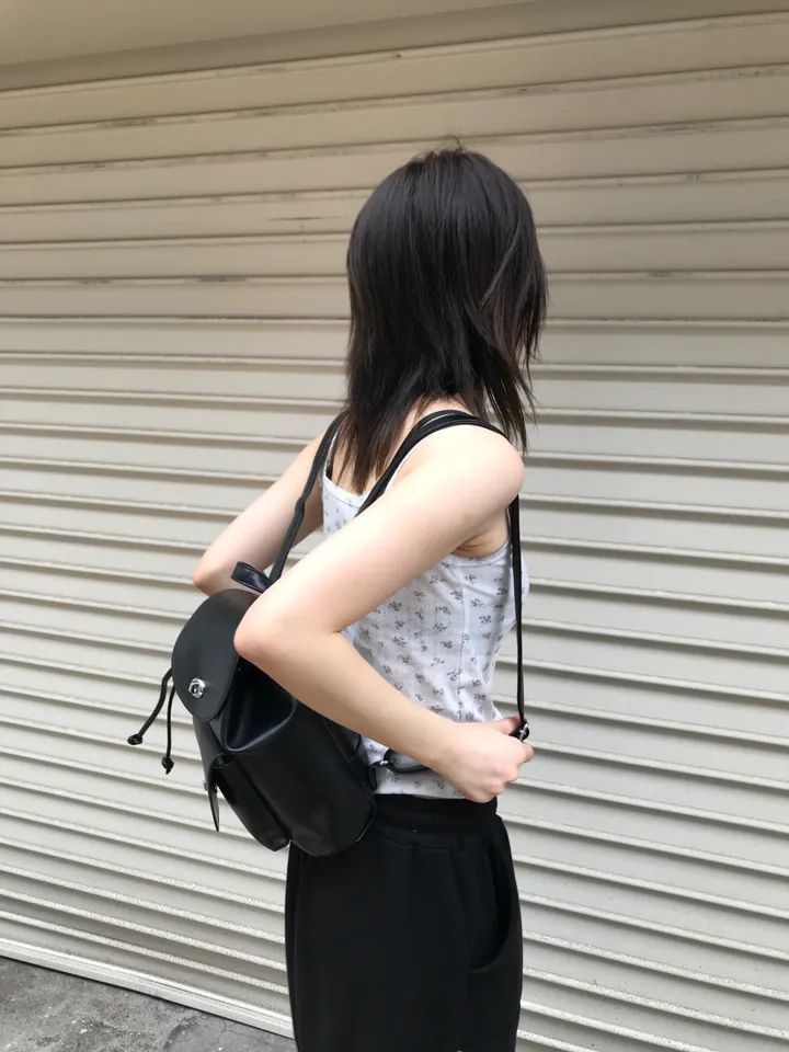 블랙 레더 미니 백팩 상세 이미지 28