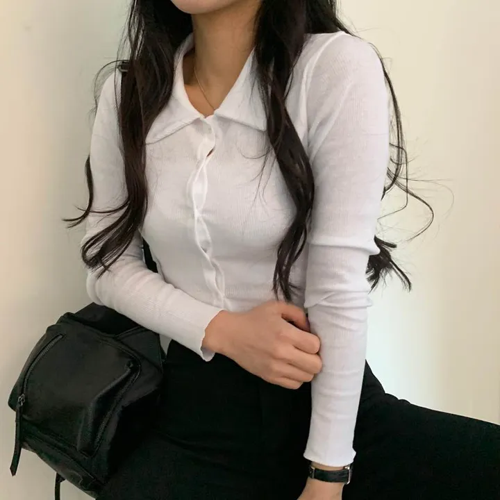 [가격실화?] 카라 크롭 단추 골지 가디건;3col 상세 이미지 8