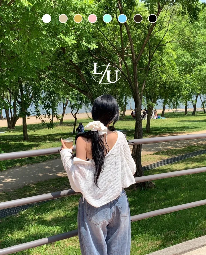 [여름필수☀/핏보장] 살안타템 8컬러 부클 썸머 살안타템 볼레로 리본 끈 크롭 루즈피 여리가디건 상세 이미지 15