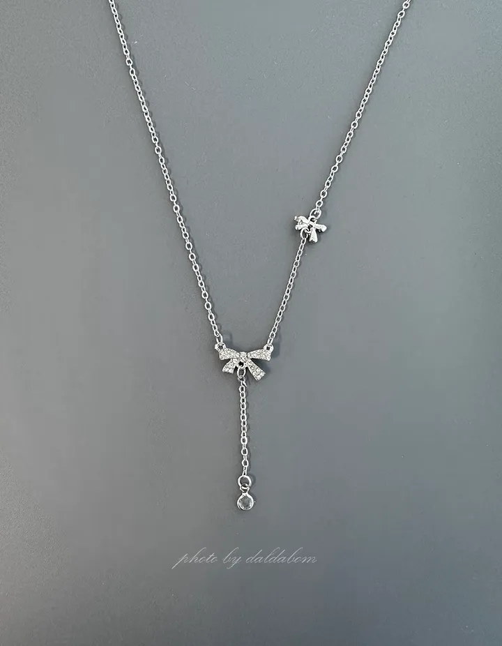 ❤[1,900원 오늘만🔥/당일]❤ 목걸이 귀걸이 집게핀 반지 리본 진주 발레코어 은색 금색 실버 골드 나비 하트 친구 생일 선물 학생 우정 커플 초커 목걸이 상세 이미지 7