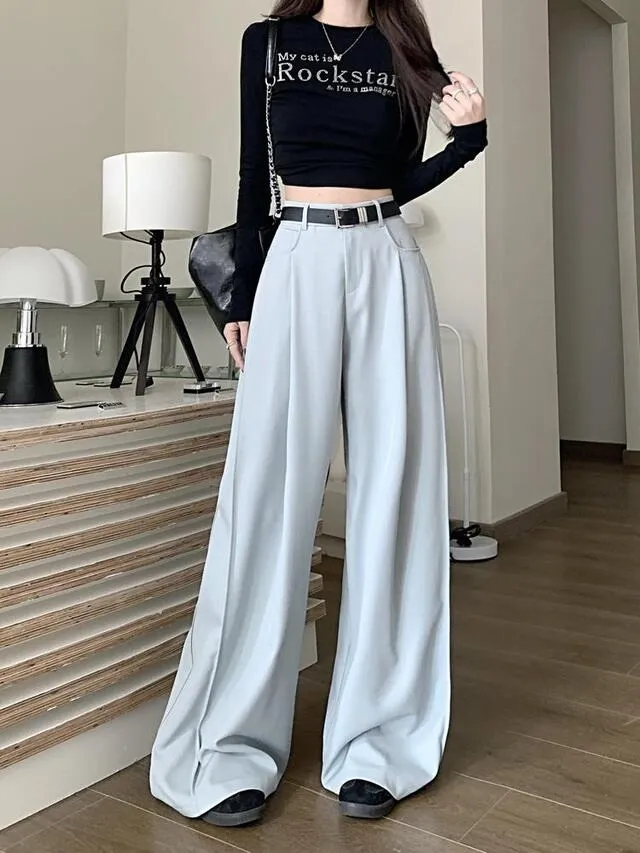 [S~4XL] 짐빔 와이드팬츠 여리여리핏 투핀턱 슬랙스 뒷밴딩 맥시 와이드 핀턱 봄 여름 슬랙스 밴딩팬츠 빅사이즈 정장바지 루즈핏 하이웨스트 상세 이미지 12