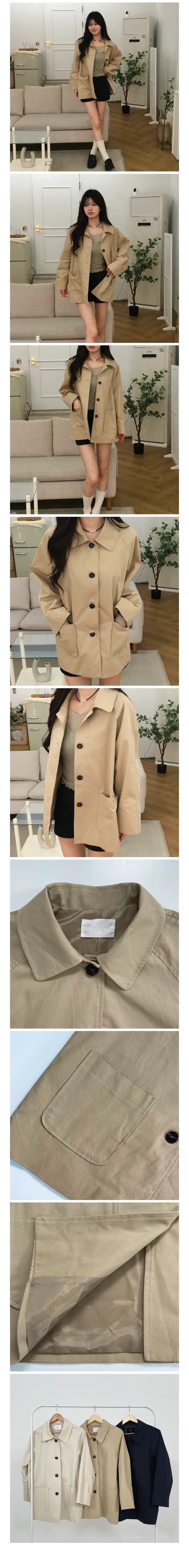 포아 베이직 하프 트렌츠 코트 상세 이미지 3
