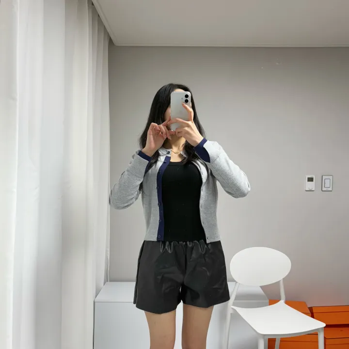 *원단최고, 포인트룩* 라인 배색 라운드 니트 가디건 상세 이미지 15