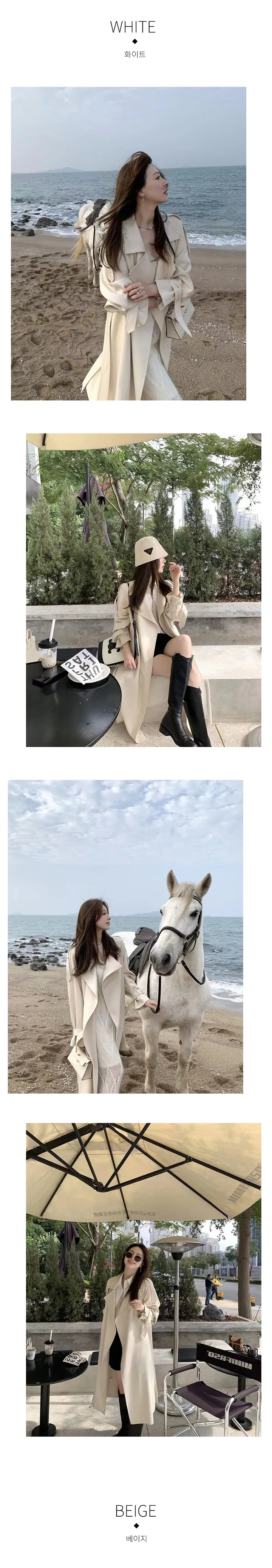페미닌코너 여성 가을 데일리 롱 트렌치 코트 상세 이미지 2