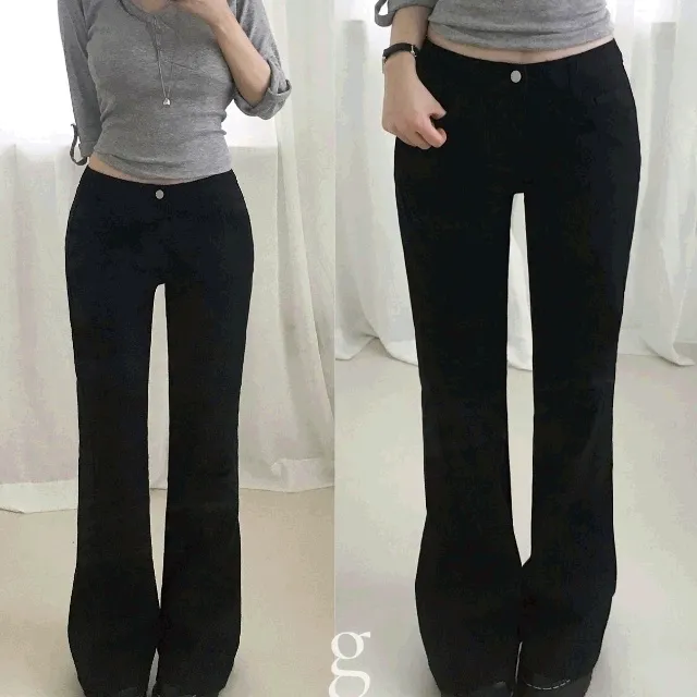 ~2XL🍂 [여유부츠컷/핏보장🔥] *미친핏 로우 부츠컷* 코튼 사이드절개 세미부츠컷팬츠 키작녀 가을바지 빅사이즈 (4colors/3length/5size)