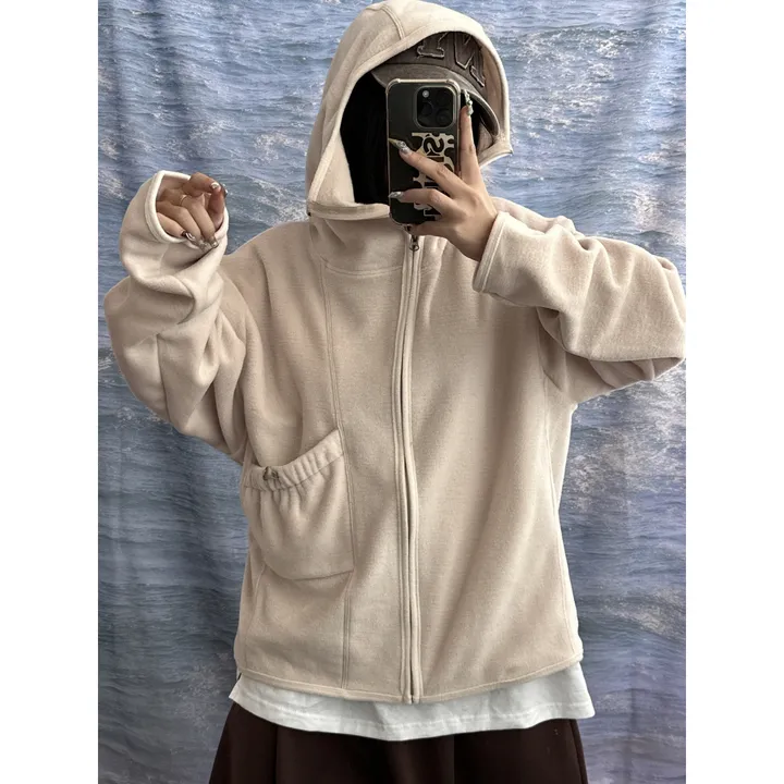 [UNISEX]히든 더 플리스 후리스 바라클라바 후드 포켓 스트링 포인트 집업(3color/3-5일 여유주문) 상세 이미지 16