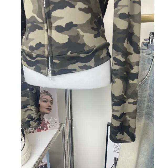 [밀리터리 집업 할인] 슬림핏 말라핏 카모밀리터리 걸스힙합 투웨이 후드집업 힙스트릿 카모슬림핏 Y2K 빈티지 유니트힙 여리핏 상세 이미지 19