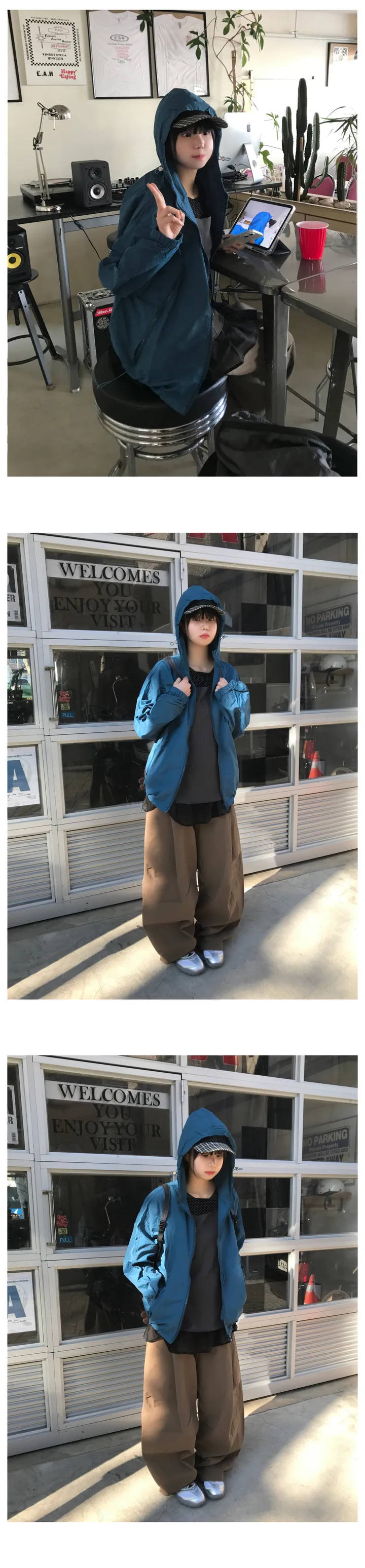 데님 체크 볼캡 (NAVY / BLACK) 상세 이미지 8