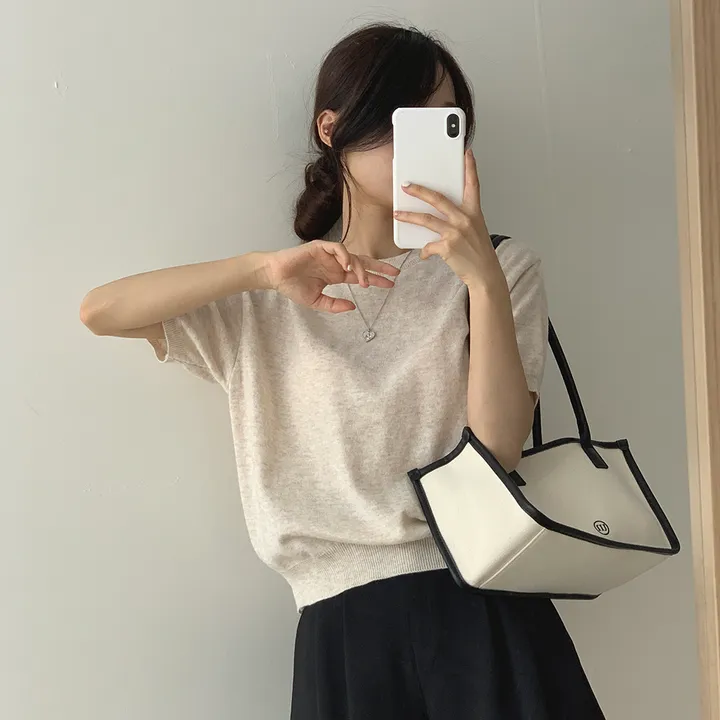 [ 샥출발*.* 데일리/9colors] 프루츠 라운드 반팔 니트 상세 이미지 17