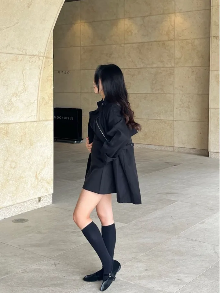 [봄 가을 필수🍂] 숏 케이프 트렌치 하프코트 2color 상세 이미지 21