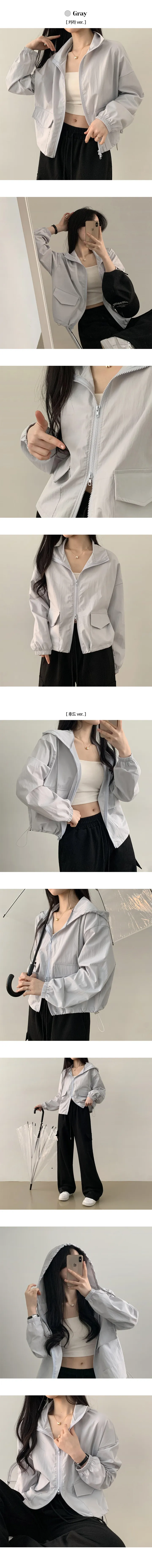 [2가지버전!] 댜뮤 아노락 투웨이 세미 크롭 바람막이 점퍼 (5Color) 상세 이미지 8