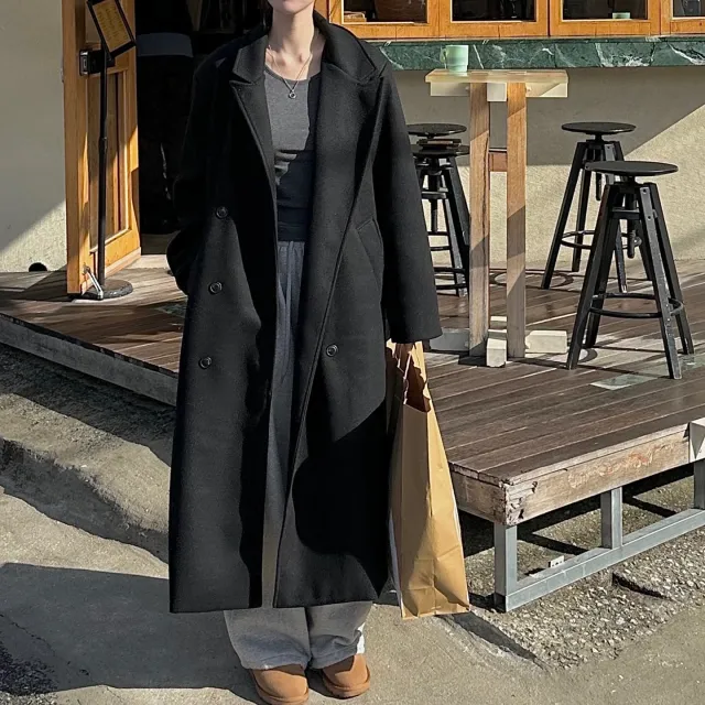[울40%/*국내*]맥시 롱 루즈핏 기본 심플 롱코트 / #키큰녀 강추 (2color) 상세 이미지 23