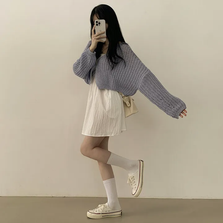 [고퀄!살탐방지] 왕박시 린넨 부클 여름니트 벌룬 크롭가디건 상세 이미지 16
