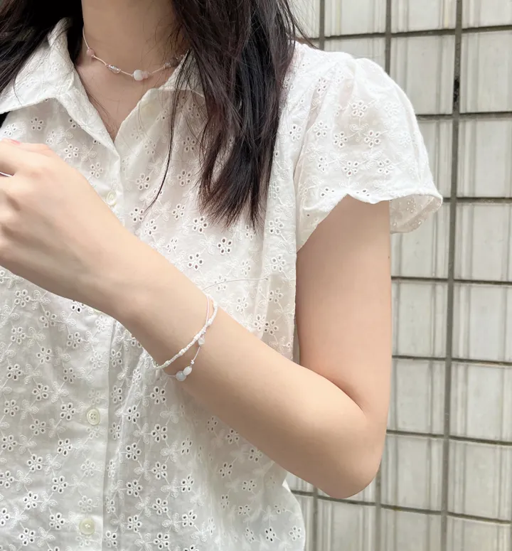 blue lace knotted bracelet 상세 이미지 5