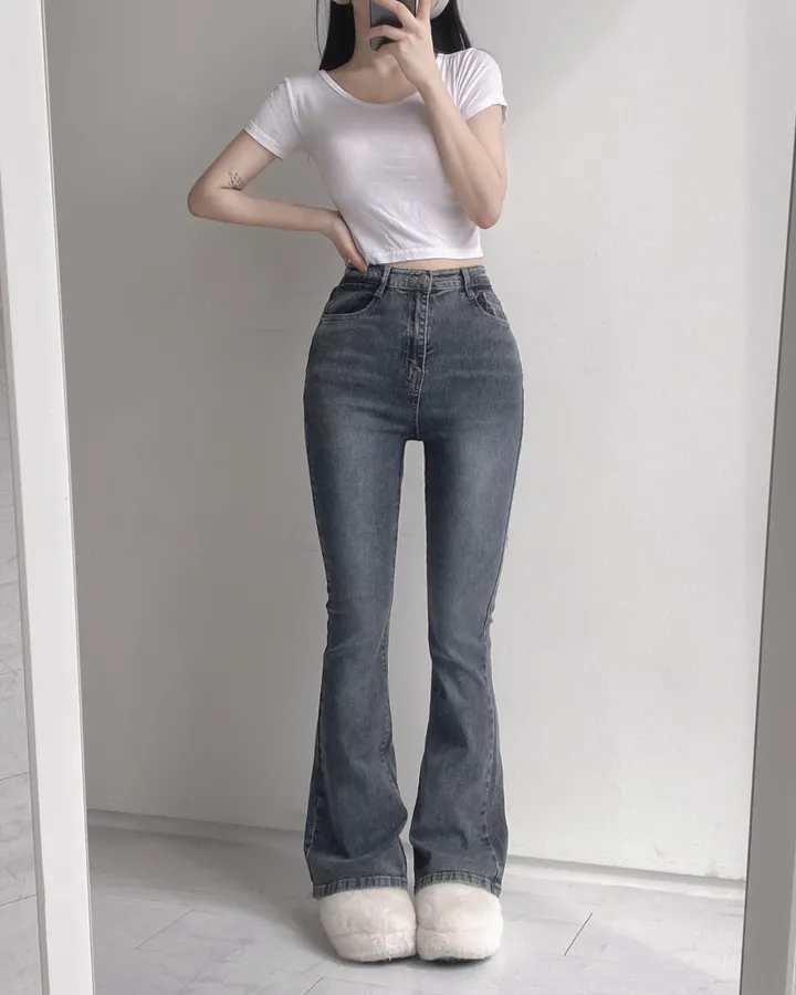 [인생팬츠/기장선택/~2XL] 빈티지 워싱 스판 하이웨스트 부츠컷 데님 롱 팬츠 - 6color 상세 이미지 18