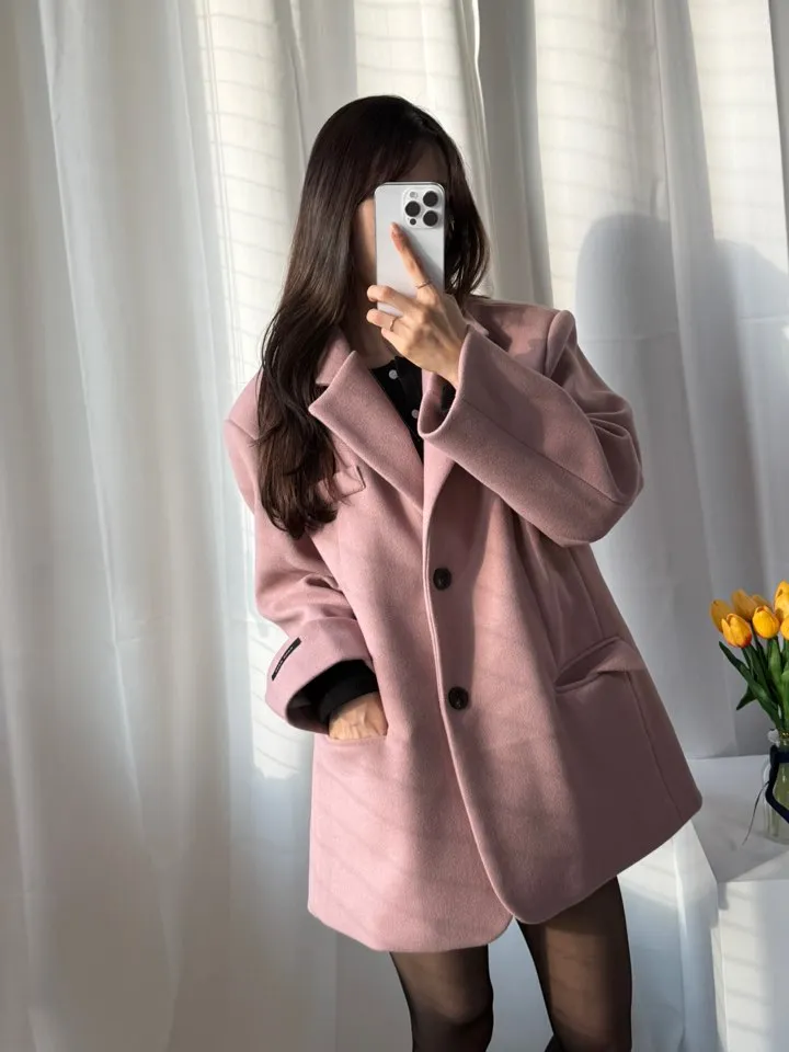 [핸드메이드][울20%] 모모울하프코트자켓 상세 이미지 6