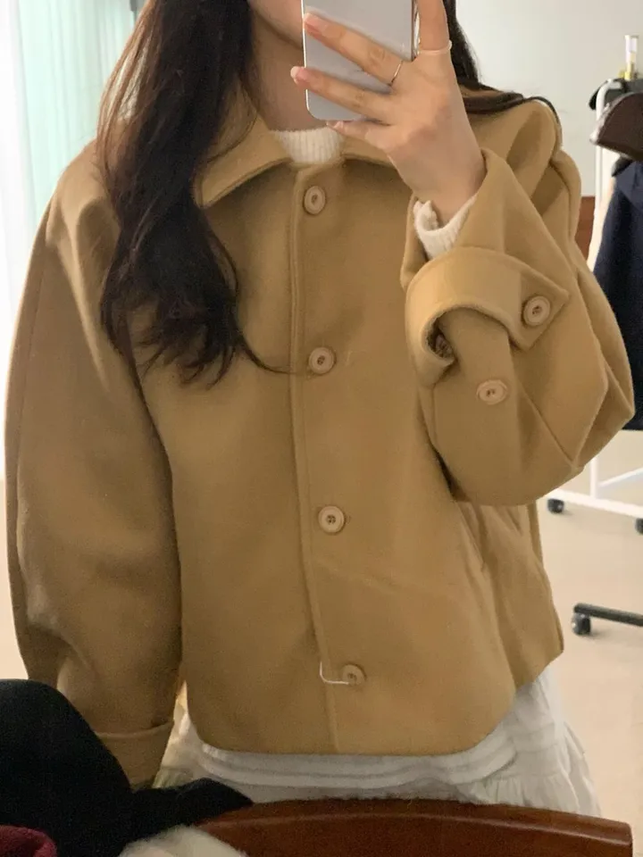 [아방루즈핏/💞러블리] 머스 카라 숏 코트 자켓 모직코트 상세 이미지 23