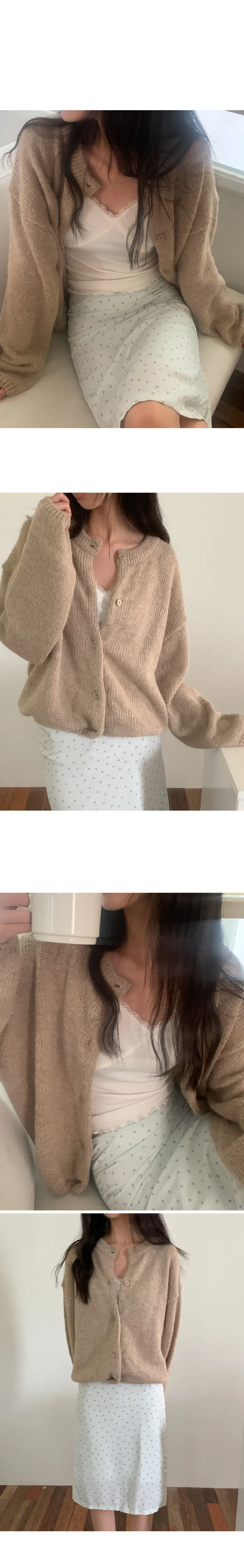 알파카 루즈핏 여리 울 니트 가디건 상세 이미지 6
