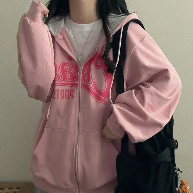 [봄아우터!/박시핏] 체이스 배색 레터링 투웨이 후드집업 4color 상세 이미지 20