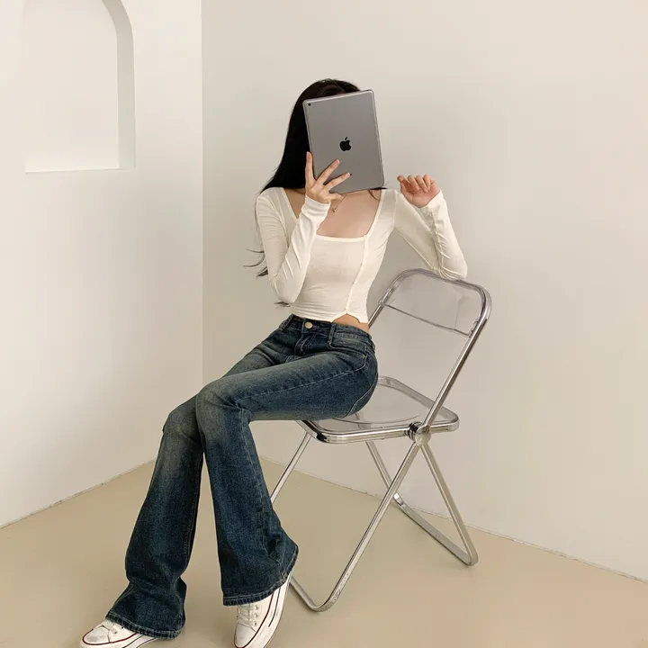 [XS~XL/미친핏🔥] 로우라이즈 워싱 데님 스판 롱부츠컷 팬츠 상세 이미지 12