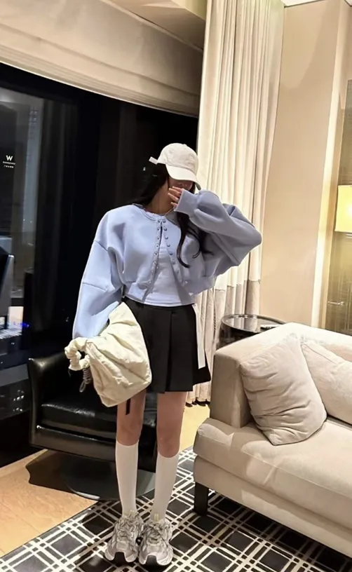 ((고퀄*꼭사템)) 네오플렌 컬러 패치 퍼프 자켓 아우터 외투 스판 루즈핏 오버핏 상세 이미지 3