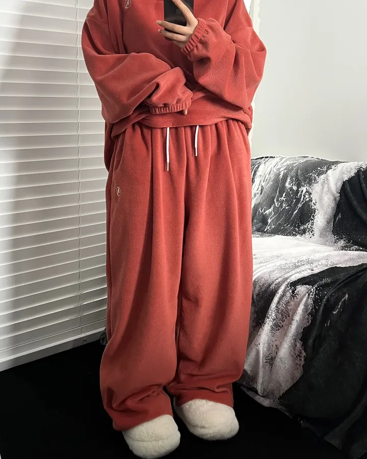 [주문폭주🔥1800장돌파🙏🏻]제로 후리스 롱와이드 팬츠👖[6color/세트가능][후리스팬츠/롱팬츠/트레이닝/후리스/와이드팬츠/츄리닝] 상세 이미지 49