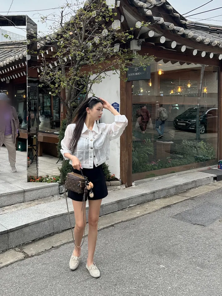 (1300장돌파,마지막오더) summer stitch jacket ; 2color 여름자켓, 시스루자켓, 어깨패드자켓,썸머자켓 상세 이미지 17