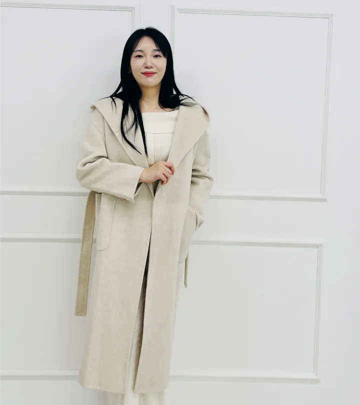 자체제작 원단부터 다른 핸드메이드 양모 후드코트 리얼빅사이즈, 가벼운코트,연말룩, 하객룩 110까지 상세 이미지 19