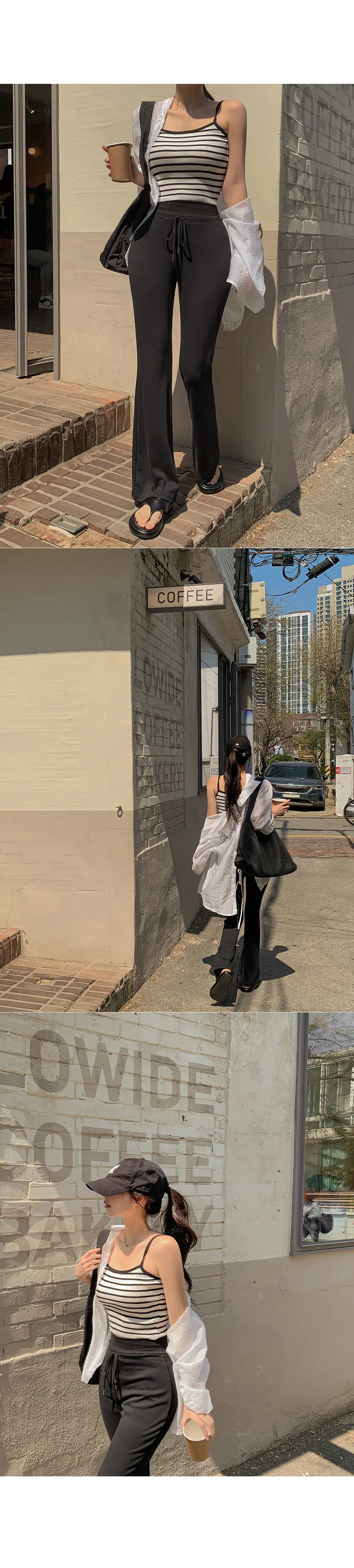 (세트코디/셔츠케미솔/세트템/뒤트임셔츠/꾸안꾸룩/여행룩/코디세트/이너세트/바캉스룩/여름블라우스/여름셔츠) 위고 트임 셔츠+슬리브리스 세트 SET 상세 이미지 18