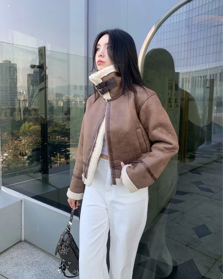 [무스탕맛집❄/유사품No!] 투버클 크롭 레더 양털 무스탕 jk 상세 이미지 33