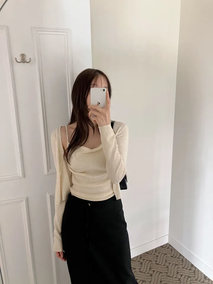 [만족후기/여리한핏]로수 셔링 나시 가디건 set(2컬러) 상세 이미지 6