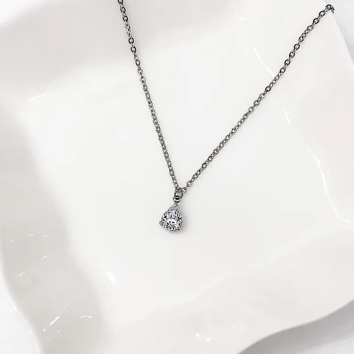 미니 물방울 큐빅 써지컬 스틸 체인 목걸이 / 영롱 여성스러운 미니큐빅 데일리 롱목걸이 데일리목걸이 우정목걸이 레이어드 기념일 생일 선물 상세 이미지 17