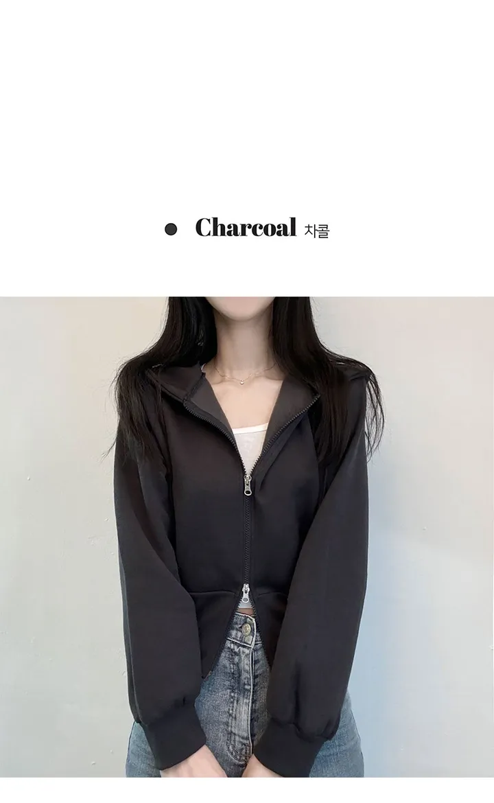 당일발송🚀[10color/허리잘록~] 휘뚜루마뚜루 미니 투웨이 크롭 후드집업 상세 이미지 10
