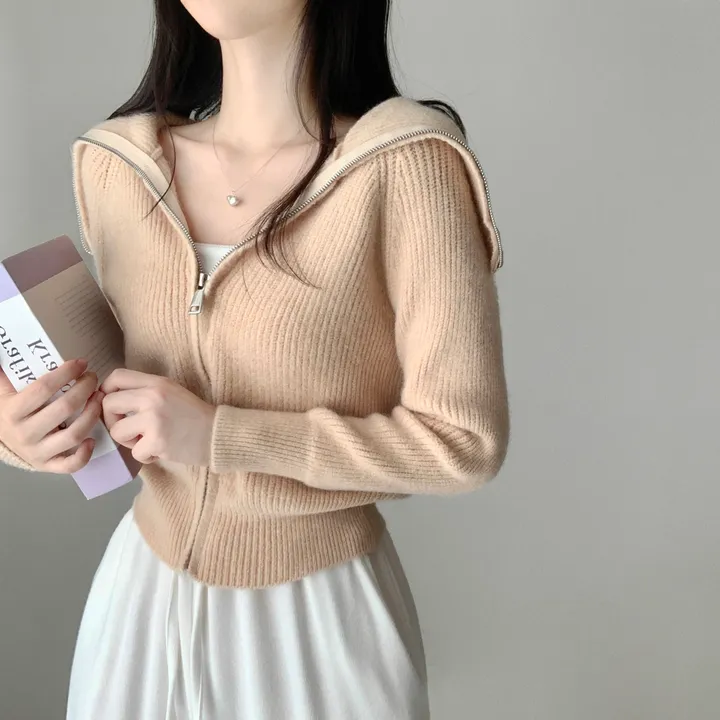 [예쁜색감💗/포근부들] 반디 하찌 하이넥 골지 크롭 벌룬 집업 니트 가디건 상세 이미지 24