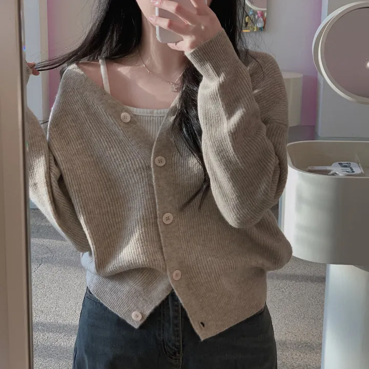 [인생가디건🤍]극여리 루즈핏 울 브이넥 니트 가디건 - 8color 상세 이미지 34