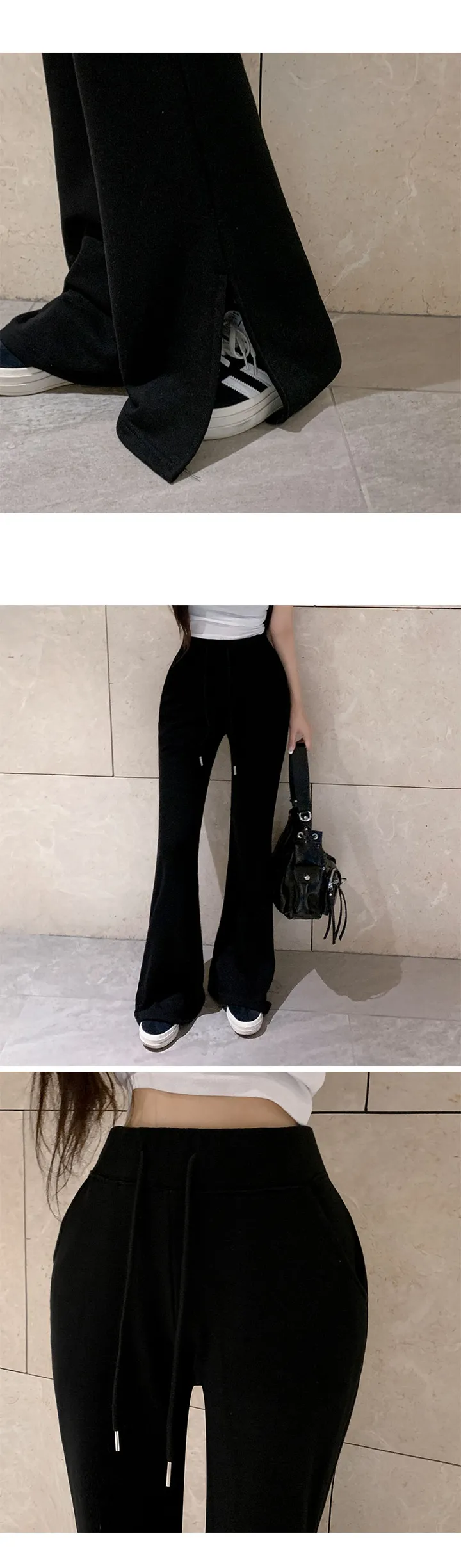 *롱기장*[골넓핏❣/롱다리핏!] 보정템 트임 트레이닝 부츠컷팬츠 롱팬츠 키큰녀 허리밴딩 옆트임 꾸안꾸 몸매보정핏 골반업 데일리 휘뚤마뚤 상세 이미지 14