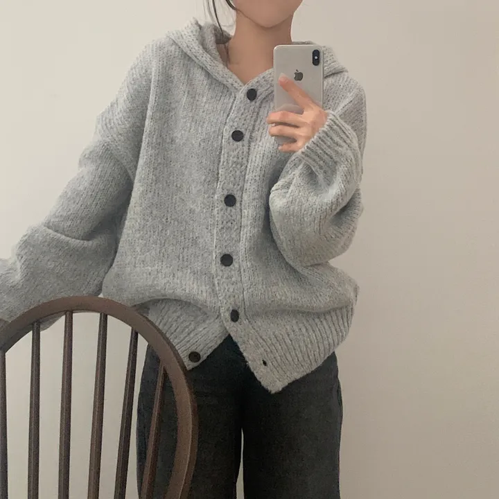 [후기보장*.*/루즈핏🤍] 보호본능, 아방핏 도톰 니트 후드가디건 - 5color 상세 이미지 7