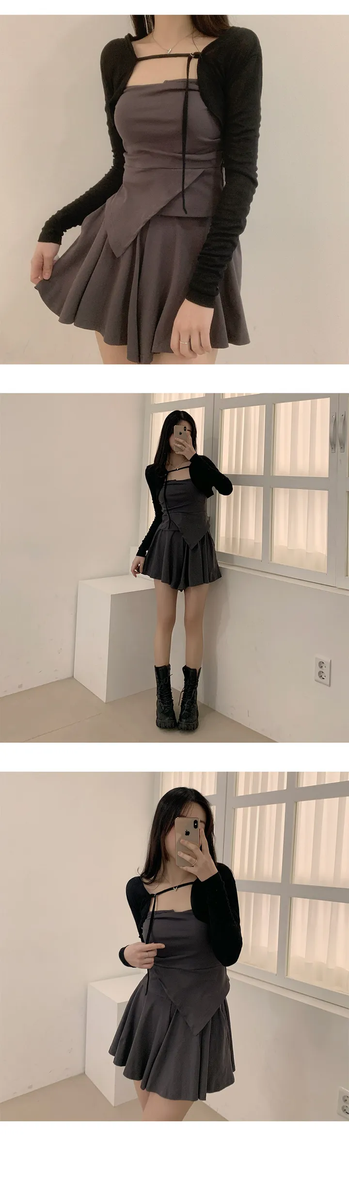 3PCS 로맨틱세트! [볼레로+나시+치마바지=세트템/페미닌/플레어스커트]  3PES 나시+치마바지+볼레로 셋업SET 플레어스커트 시스루볼레로 페미닌 로맨틱 갓성비 세트 2Color 상세 이미지 10