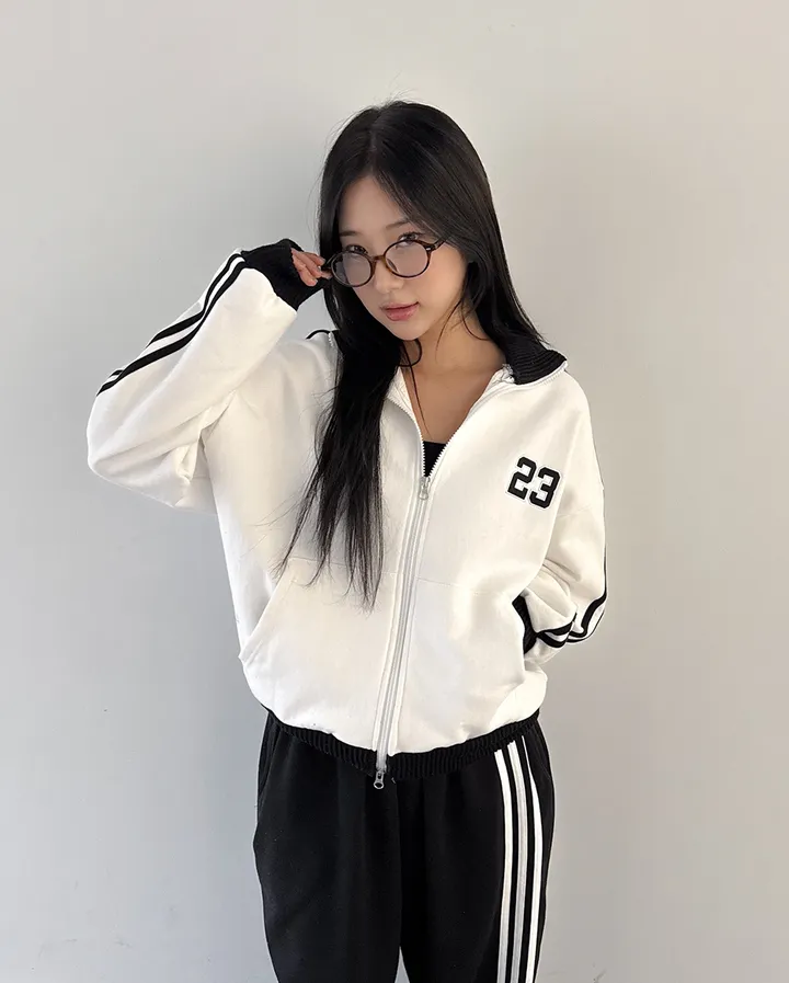 [투웨이/핏보장*] 23 자수 두줄 트랙 배색 집업 - 5color 상세 이미지 8