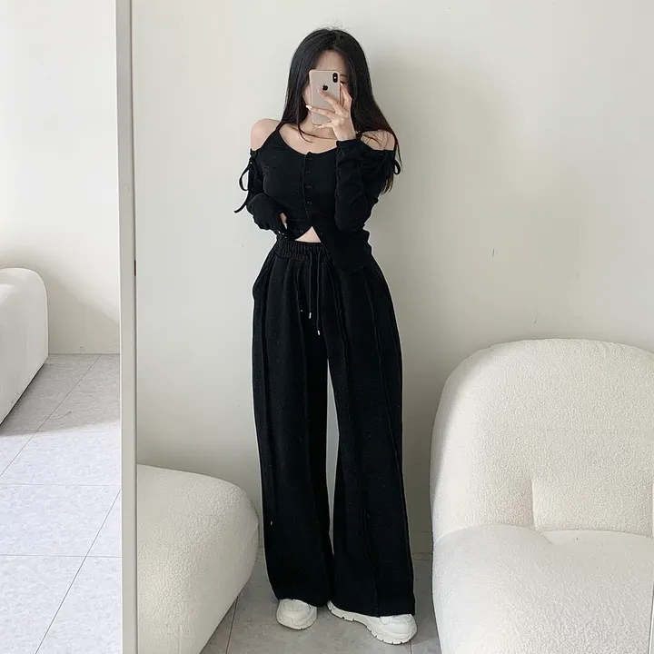 [꾸안꾸필수/넉넉핏] 타르트 데끼 두줄 통 와이드 팬츠 상세 이미지 45