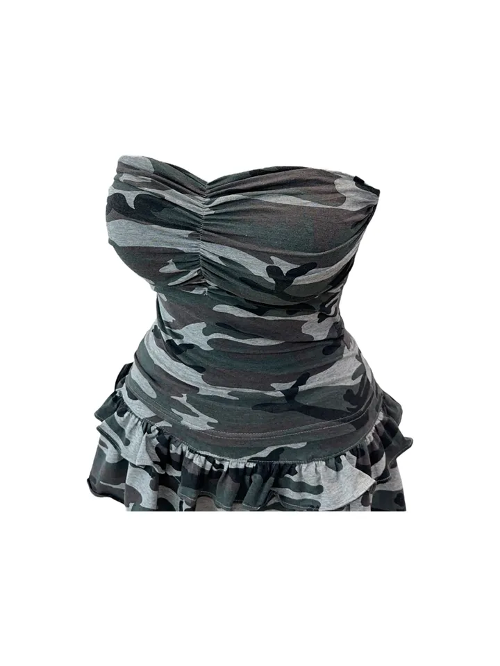 Camo military top skirt set 카모 밀리터리 탑 스커트 세트 상세 이미지 30