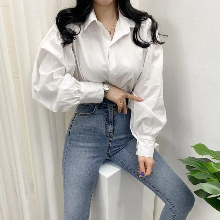 🚀당일발송🚀[베이직/하객룩] 봄 가을 메인 벌룬 블라우스 남방 상세 이미지 7