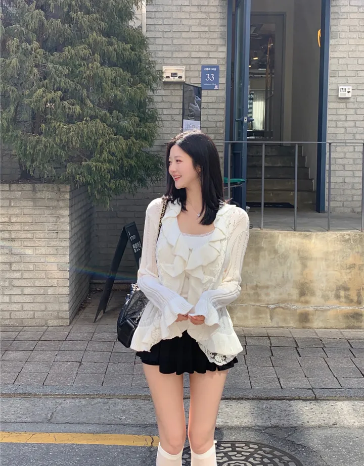 멜란 프릴 레이스 가디건 상세 이미지 3