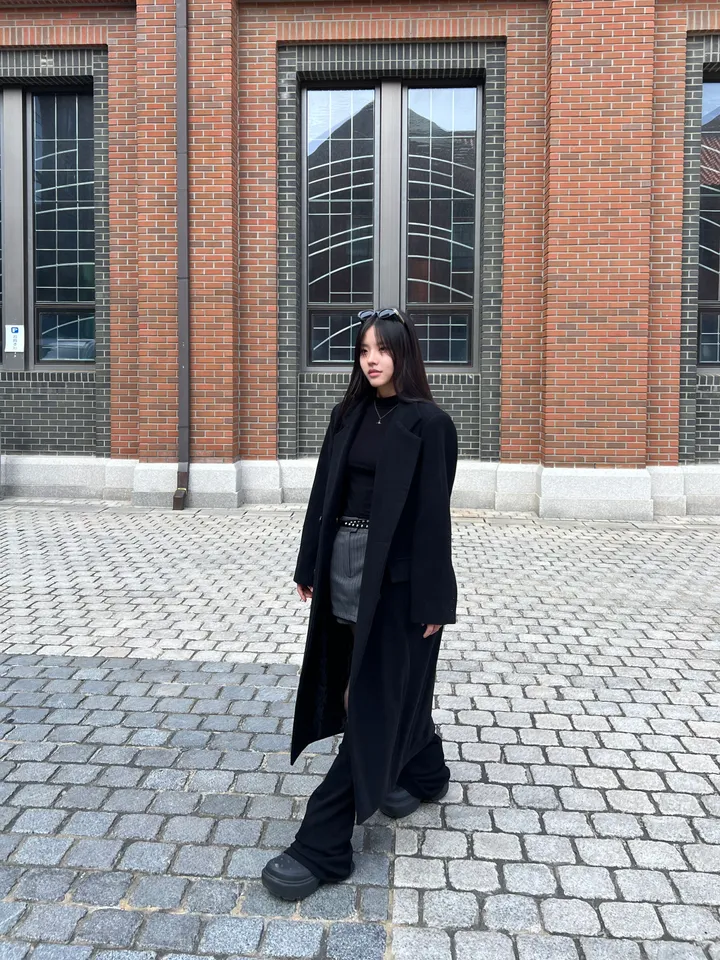 [울함유고퀄🖤] 엘리 울 더블 버튼 뒤트임 누빔 겨울 롱 코트 상세 이미지 9