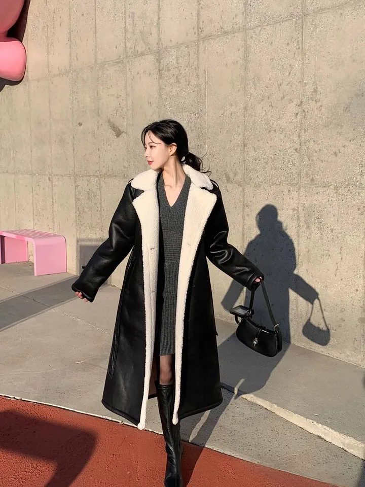 [고퀄🔥] 그라 가죽 롱코트 / 가죽코트 레더코트 벨트코트 양털코트 무스탕 코트 핸드메이드코트 하프코트 더블코트 떡볶이코트 양털자켓 뽀글이 후리스 롱패딩 밍크코트 라이더자켓 봄 상세 이미지 17