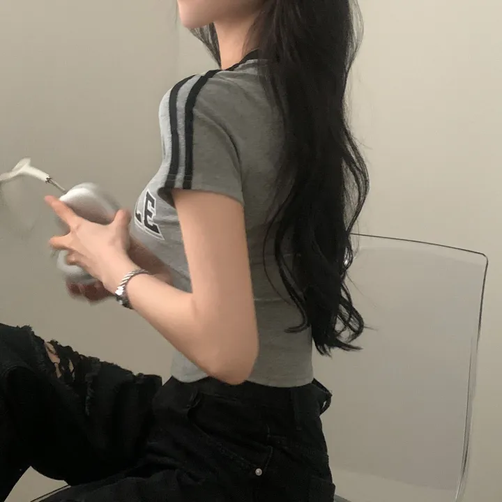 [찐만족도100%🤍] 블록코어 져지 배색 레터링 스트릿 크롭 반팔티셔츠 - 6color 상세 이미지 35