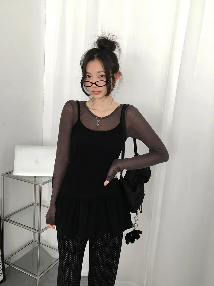 (3일)최저가❣️[레이어드잇템🖤갓성비!/국내제작! 프릴 캉캉 레이어드나시 롱 이너나시 발레코어]  큐트프릴레이어드롱나시 상세 이미지 27
