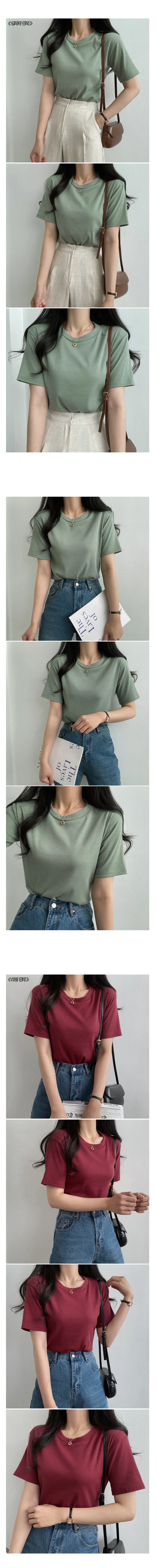 (1+1=2장) 탄탄하고 부드러운 골지 반팔 티셔츠 상세 이미지 10