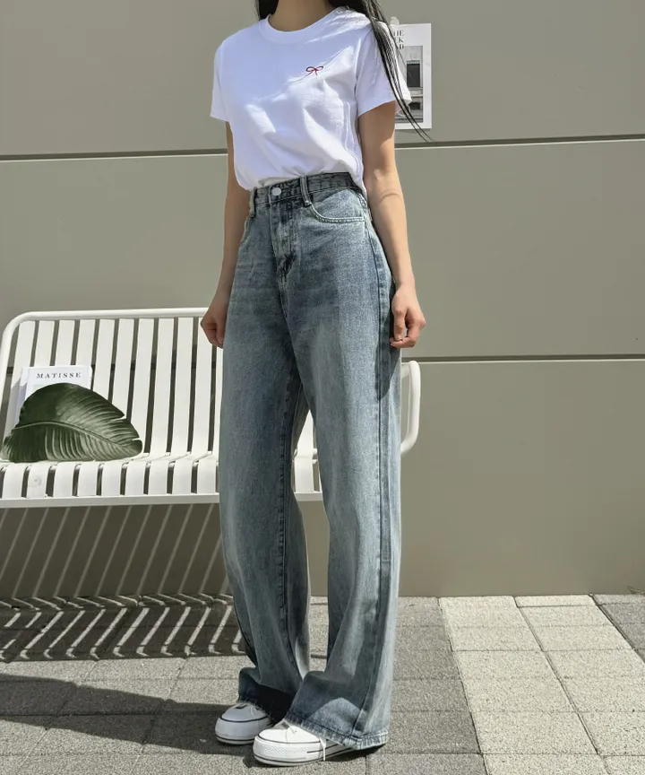 [3단기장/~2XL/6color/핫아이템]노수선와이드기획데님팬츠 상세 이미지 15