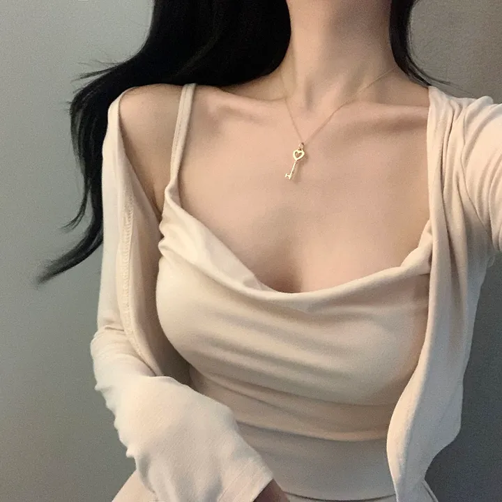 요물 3pcs💘 셔링 드레이프 나시 가디건 스커트 속바지내장 SET 상세 이미지 11